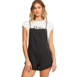 Billabong Wild Pursuit Off Black Romper Shortalls Adjustable Straps M/10 NWT